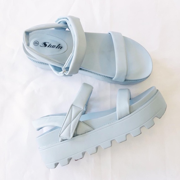 SHEIN Shoes - Shein Blue Puffy Platform Lug Sole Sandals